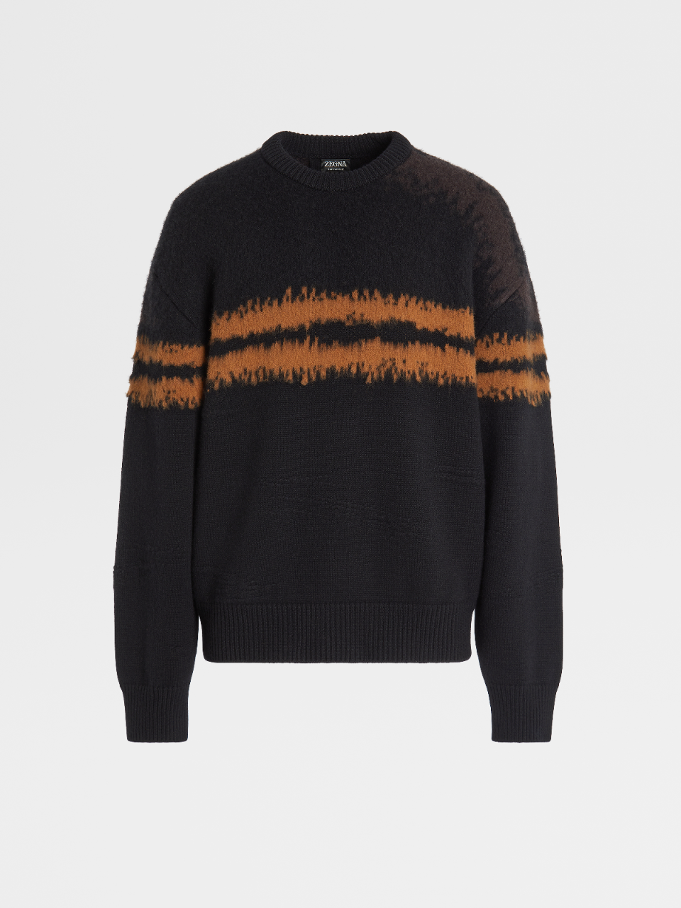 Black and Vicuna Color Oasi Cashmere Crewneck